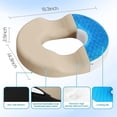 thumbnail image 2 of Donut Pillow Seat Cushion - Cooling Gel Donut Chair Cushions, Memory Foam Seat Cushion for Office & Home, Car Seat Cushion and Butt Pillow, Hemorrhoids Pillow and Tailbone Pain Relief, Khaki, 2 of 14