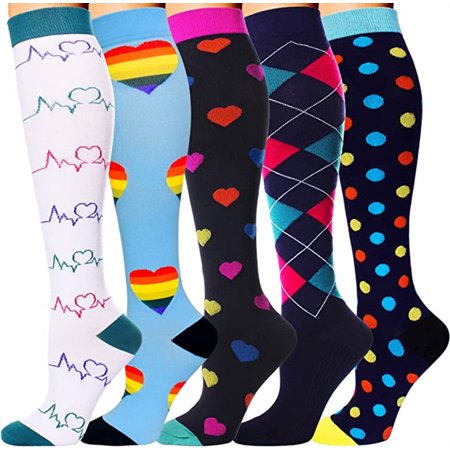 DNAKEN (8 pairs) Compression Socks for Women & Men Circulationis Best Support for Athletic Running Hiking,Nursing compression socks for women compression socks men
