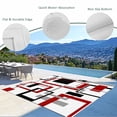 thumbnail image 4 of Outdoor Rug 3x5 ft Red Abstract Lines Waterproof Outdoor Patio Rug Mat Non Slip Outside Area Rugs Carpet for RV,Camping,Porch,Deck,Pool,Balcony,Backyard, Modern Art, 4 of 9