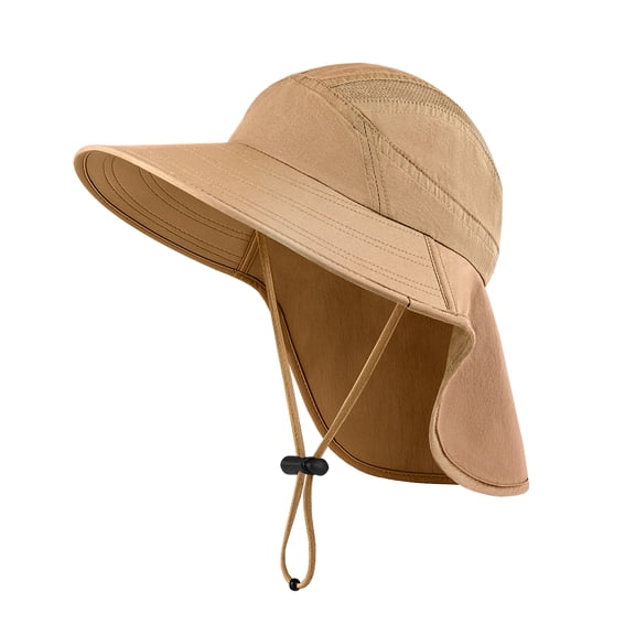 TOPTIE Sun Bucket Hats, UPF 50  Fishing Hat with Neck Flap, Quick-Drying Breathable Hat with Wide Brim for Hiking Fishing