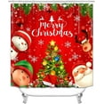 thumbnail image 2 of 4PCS Christmas Gnomes Shower Curtain Sets with Rugs, Waterproof Fabric Grey Shower Curtain, Let It Snow Candles Xmas Gifts Snowflake Winter Holiday New Year Teen Boys Girls Kids Bathroom Decor, 2 of 7