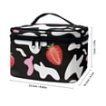 thumbnail image 6 of HELLHERO Strawberry Pattern Portable Travel Makeup Case with Brush Slots Effortless Organization Makeup & Skincare Organizer Bag, 6 of 6
