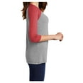 thumbnail image 3 of Mafoose Womens Perfect Tri 3/4-Sleeve Female Raglan T-Shirt Red Frost/ Grey Frost L, 3 of 6
