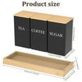 thumbnail image 2 of 3 Pcs Metal Tea Coffee Sugar Canisters with Bamboo Lid and Tray Versatile Tea Coffee Sugar Storage Jars Space Saving Food Storage Jars for Kitchen Counter, 2 of 10