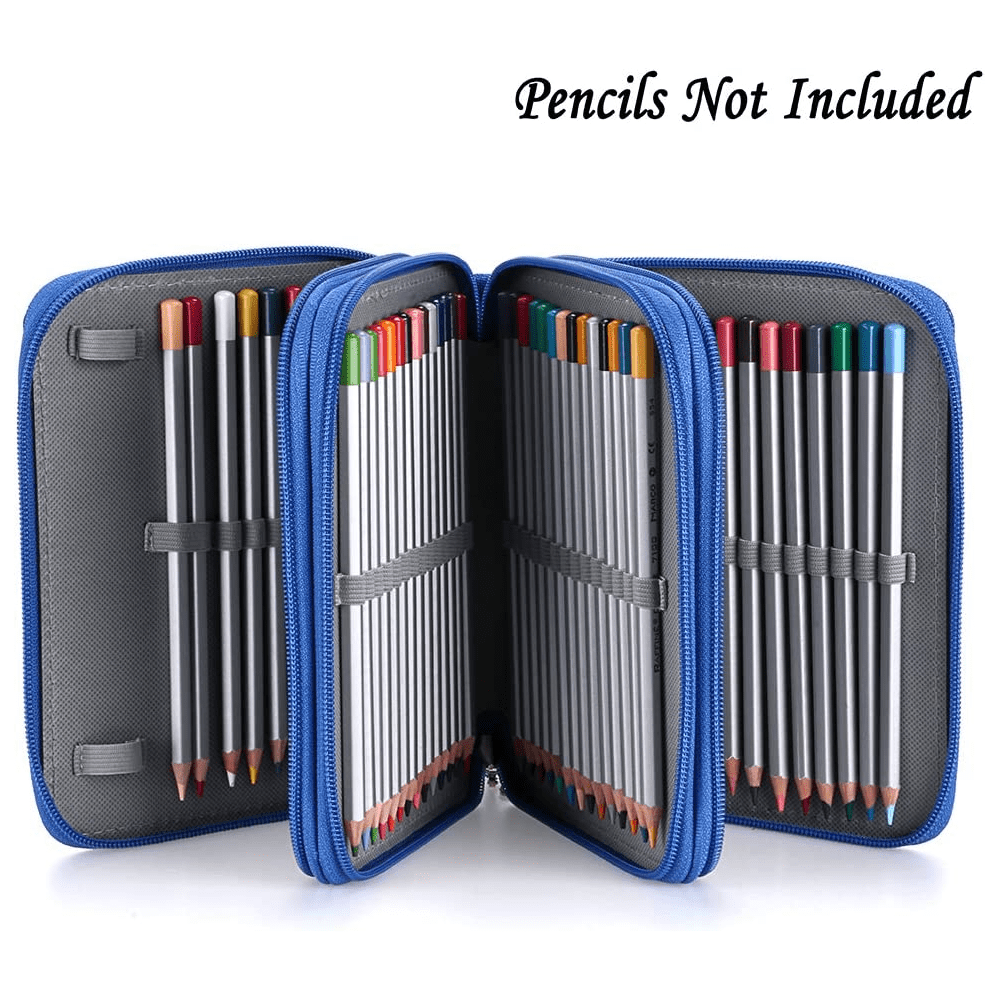 VTYHYJ Colored Pencil Case Portable Pencil Holder Large-Capacity Pencil Box  Organizer with Zipper and Strap, for Gel Pens for Prismacolor Watercolor