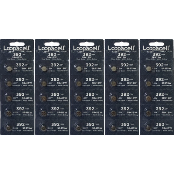 LOOPACELL 25 Genuine Fresh 392 SR41W Silver Oxide 1.55v Batteries
