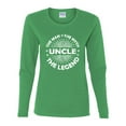 thumbnail image 2 of Wild Bobby, Uncle Man Myth Legend Funny Dad Uncle Papa Granpa Dad Gift, Father's Day, Women Graphic Long Sleeve Tee, Kelly, Small, 2 of 4