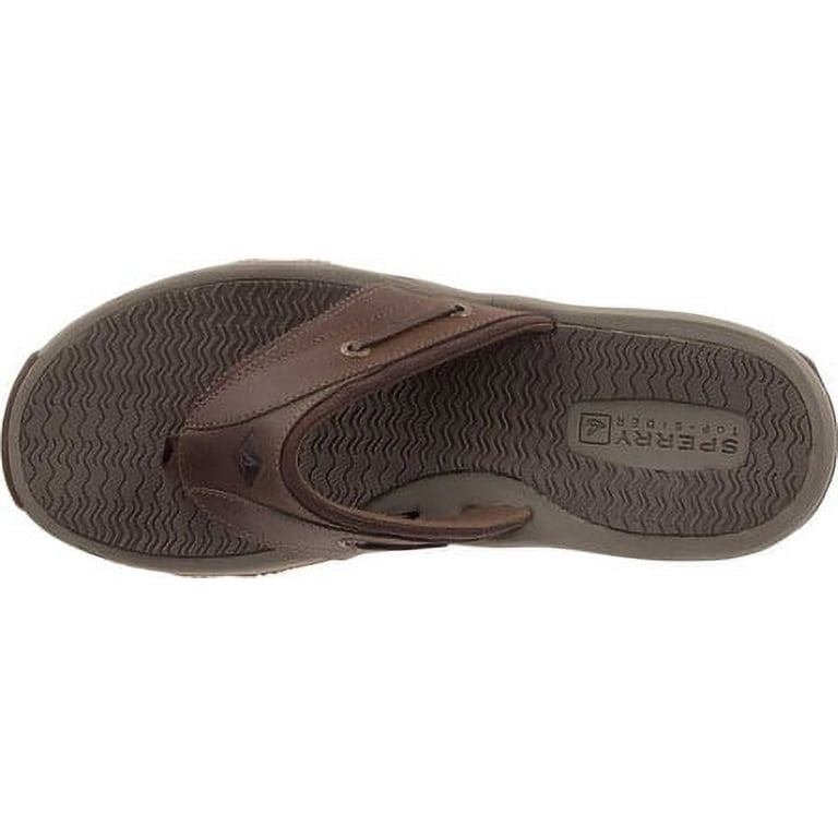 Sperry Brown Men’s Spider Leather Top Slider Outer Banks Thong Size 11 Sperry Outer Banks Thong Sandal in Brown Leather – Country  main image 4