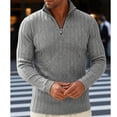 thumbnail image 4 of Gamivast Men's 1/4 Zip Sweaters Long Sleeve Slim Fit Pullover Knitted Mock Neck Tops Lightweight Warm Jumper Business Casual Work Fall Winter Fashion, 4 of 5