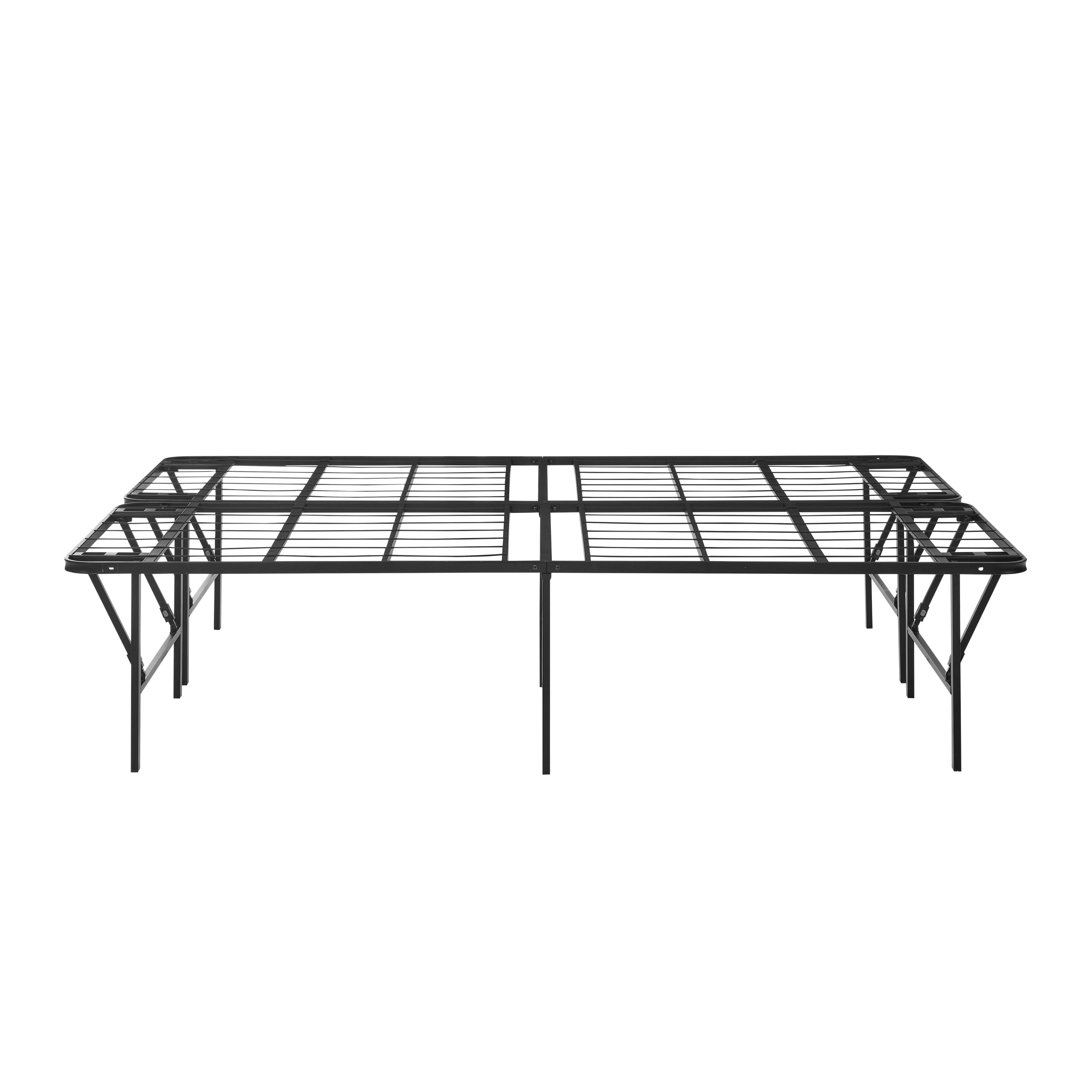 Mainstays Full 18" High Profile Foldable Steel Platform Bed Frame with Storage Space Under Frame, No Box Spring Required, Black