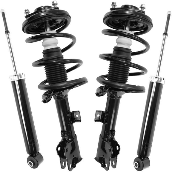 Detroit Axle - Struts Shocks for 2007-2013 Mitsubishi Outlander, 2 Front Struts with Coil Springs 2 Rear Shock Absorbers 2008 2009 2010 2011 2012 Replacement Suspension Kit