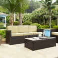 thumbnail image 4 of Crosley Palm Harbor Outdoor Wicker Sofa-Color:Brown,Style:Sand Cushions, 4 of 5