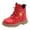 Red, variant on Girls Boots - Girls Flat Booties Comfortable Warm Breathable Cute Printed Bare Boots Fashion Casual Wear Non- Sole Kids Shoes - Toddler Boots,Color:Black,Size:6-7 Years