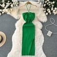thumbnail image 1 of YuooMuoo Chic Mode Aguichant Robe d'Été Fendue Tricotée Élastique Moulante Robe de Soirée Mode Urbaine, 1 of 1