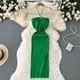 thumbnail image 2 of YuooMuoo elegante moda Sexy paquete caderas Split vestido de verano de punto mujeres ajustado elástico ceñido vestido de fiesta ropa de calle trajes, 2 of 4