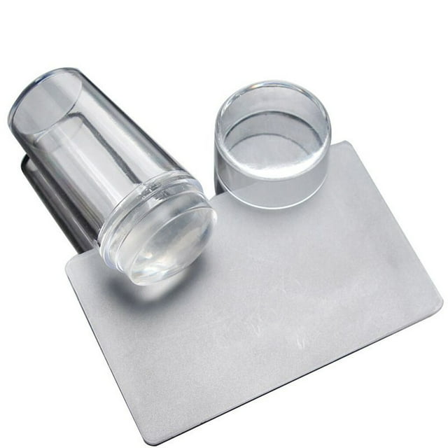 Decodeary Nail Art Grattoir Modèle de Manucure Transparente Estampage pour Salon Professionnel Ménage 1Set