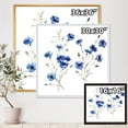 thumbnail image 4 of Designart 'Blue Cornflowers With Green Leaves On White III' Traditional Framed Canvas Wall Art Print, 4 of 5