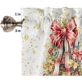 thumbnail image 5 of Kitchen Curtains Tiers, Christmas Tree Snowflakes Bow Gold Snowflake Winter Rod Pocket Short Window Valance Curtains for Kitchen Cafe Bathroom, 27.5" x 36", 2 Panels, 5 of 5