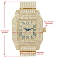 thumbnail image 2 of product image Bling-ed Out Biggie Square Iced Gold Hip Hop Watch You Will Hypnotize in a Flashy Way - 0513Sq (Gold Blue R#), 2 of 4
