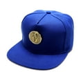 thumbnail image 6 of Men's Golden Jesus Hip Hop Flat Brimmed Hat Flat Brim hat Luxury Snapback Baseball Cap with Gold Medallion (US, Numeric, 7 3/8, Blue), 6 of 7