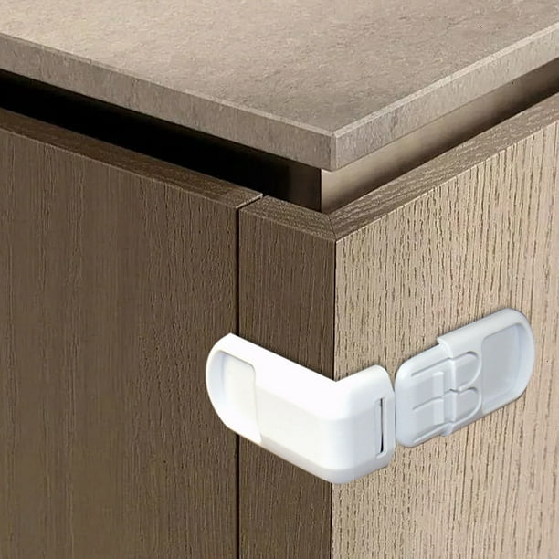 Armario con cierre de seguridad para niños. Los adultos pueden abrir fácilmente el cierre. Horno, frigorífico, puerta del baño.