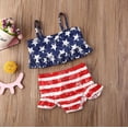 thumbnail image 2 of Inevnen Toddler Girls Two Piece Swimsuit American Flag Star Bathing Suits Beach Baby 4th July Pool Bikini Bathing Suit, 2 of 6