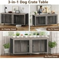 thumbnail image 4 of Amlancher 78inch Dog Crate Furniture for 2 Large Dogs, Indoor Dog Kennel Furniture with 4 Doors, Oak Gray, 4 of 9