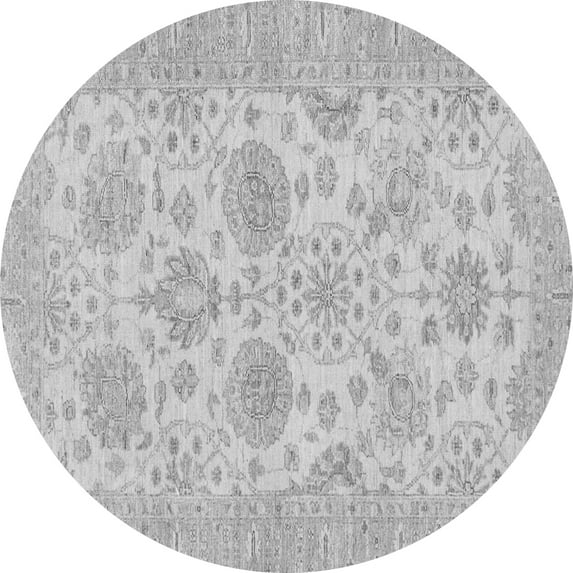 Ahgly Company Indoor Round Oriental Gray Traditional Area Rugs, 5' Round