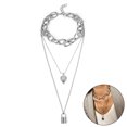thumbnail image 2 of Collier Femme Mode Punk Chaîne Collier Collier Multicouche Collier de Fête, 2 of 10