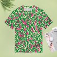 thumbnail image 4 of Leopard Print Pattern Women's Short Sleeve T-Shirt Crew Neck Casual Summer Trendy Loose Fit Tops, 4 of 6