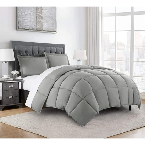 Chezmoi Collection Paloma Gray Down Alternative Comforter Queen - 3-Piece All Seasons Lightweight Comforter Set - Microfiber Comforter Duvet Insert with Corner Tabs
