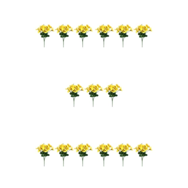 Naiovety Arreglo de flores artificiales de larga duración de 3 piezas para interior o exterior de bajo mantenimiento amarillo Type2 NO2
