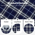 thumbnail image 5 of Actgleam Boys Girls Plaid Shirts Long Sleeve Button Down Hooded Plaid Top Outfits 5-12Years,Blue, 5 of 9