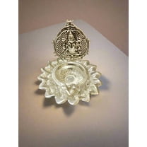 German silver lotus lakshmi diya set of 10 pieces fopr housewarming, diwali, gift item