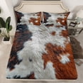 thumbnail image 2 of Homewish Farmhouse Cow Print 4pcs Bed Sheets for Children Teens Adults,Retro Vintage King Sheets,Brown White Super Cozy Sheet Set,Luxury Bedroom Decor, 2 of 7