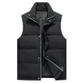 thumbnail image 2 of Men's Down Vest Plus Size Fall Winter Mens Warm Gilet Solid Color Sleeveless Jackets Waistcoat Outerwear with Pockets, 2 of 4
