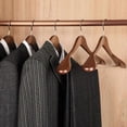thumbnail image 5 of Wide Shoulder Wooden Hangers Suit Hangers with Non Slip Pants Bar 360 Swivel Hook Solid Wood Heavy Duty Coat Hanger 10 Pack Walnut -CT02WA-10, 5 of 7