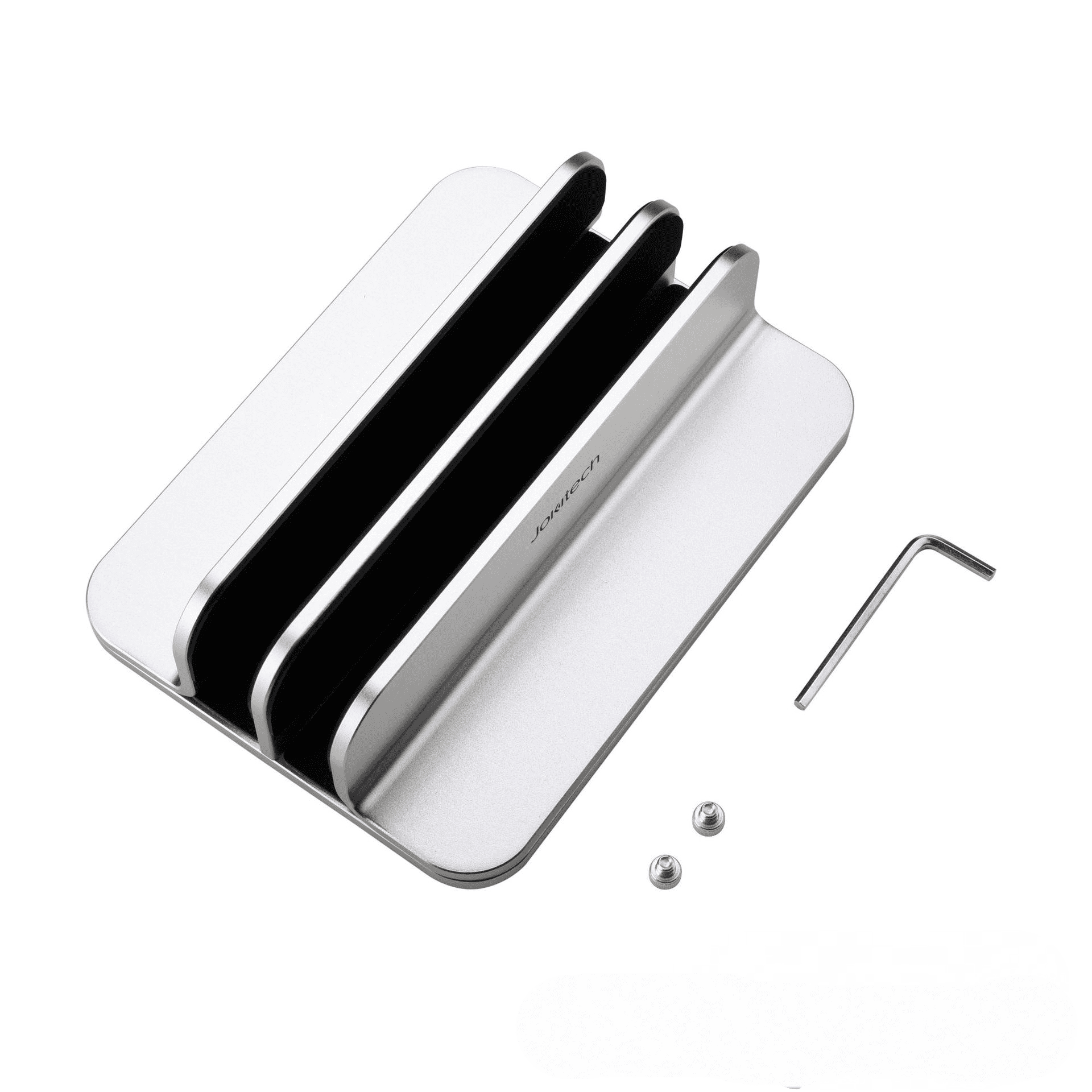 [Updated Dock Version] Vertical Laptop Stand, Double Desktop Stand Holder with Adjustable Dock (Up to 17.3 inch), Fits All MacBook/Surface/Samsung/HP/Dell/Chrome Book (Grey)