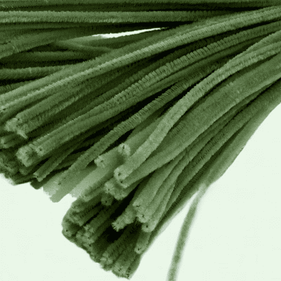 Chenille Stems 12-inch Olive Green 100pcs, Craft Pipe Cleaners for Creative Projects