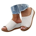 thumbnail image 3 of Leozcaa Orthopedic Dress Sandals for Women Summer Beach Platform PU Wedge Arch Support Slippers Slides, 3 of 8