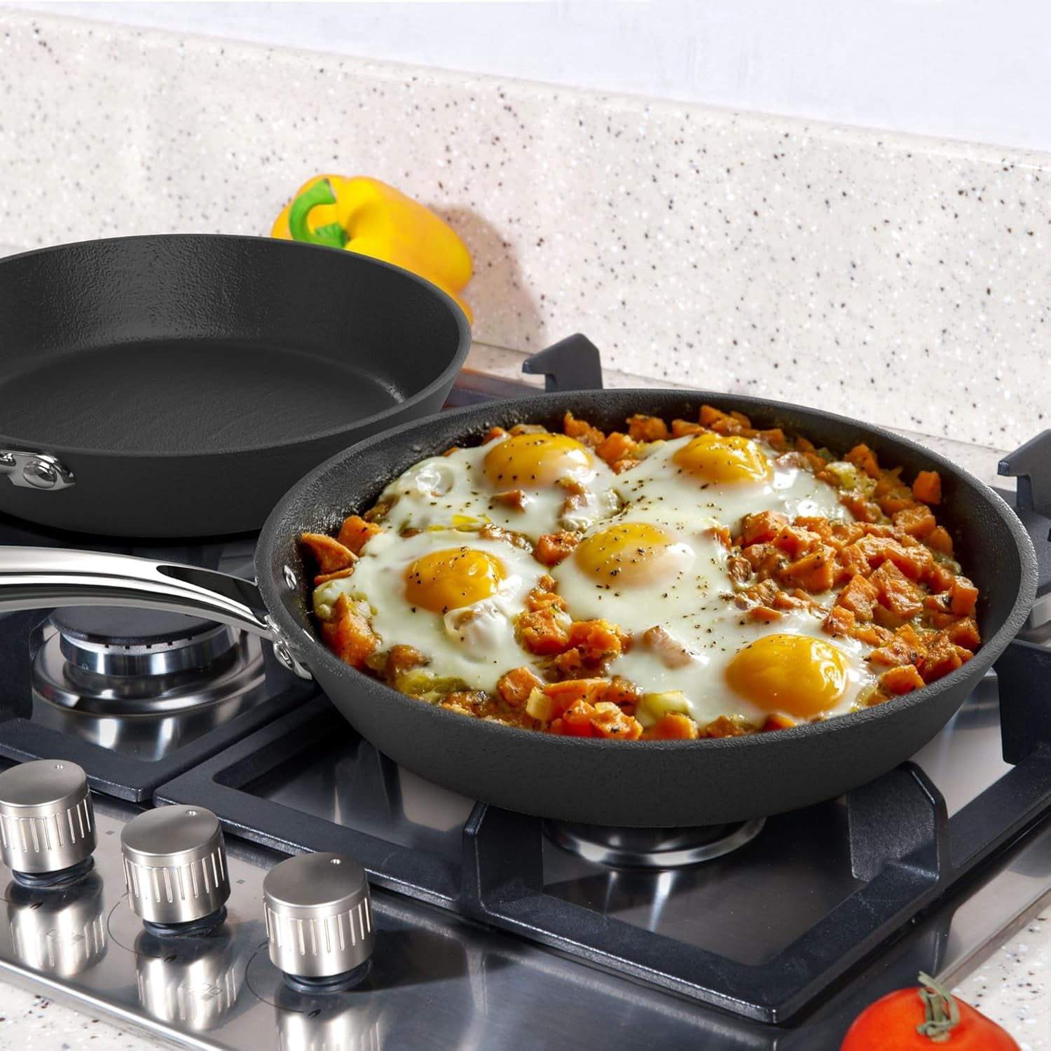 8, 10 and 12 Inch Non Stick Frying Pans Set, Stay Cool Stainless Steel Handle, Disherwasher and Oven Safe, Induction Compatible, New Home Essentials