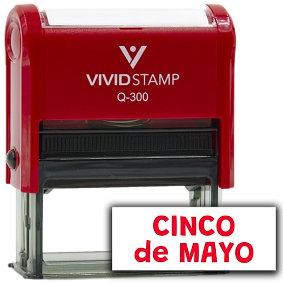 All Quality Cinco de Mayo Self-Inking Rubber Stamp | Agenda Planning Stamps (Red Ink) - Q-300