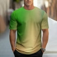 thumbnail image 2 of VBTAPA Mens Short Sleeve Gradient Print T-shirts Slim Fit Casual Workout Graphic Tees Summer Hipster Tops Green M, 2 of 6