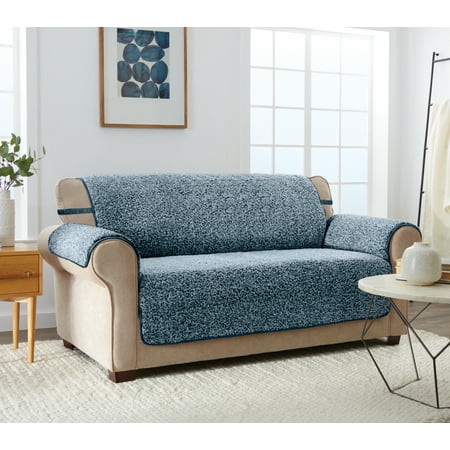 UPC: 0849203053884 | Innovative Textile Solutions 1-piece Cambridge Sherpa XL Sofa Furniture Cover Navy