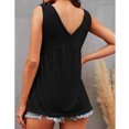 thumbnail image 1 of Top Sin Mangas Con Cuello En V Top Sin Mangas Top Con Volantes Para Mujer Top Sin Mangas Babydoll Top Sin Mangas Con Volantes Top Sin Mangas Con Cuello En V Ruffle Soft ANGGREK XL negro, 1 of 6