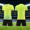 thumbnail image 2 of Yuncity Toddler Kids Outfit Short Sleeve Crew Neck Graphic Print Tops With Shorts 2 Pieces Set Summer Youth Sport Football Outdoor Daily Wear Boys Clothes Set Size 6-7 Years Yellow, 2 of 4