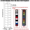 thumbnail image 2 of shiyou-Hat Organizer for Baseball Caps, 10 Shelf Hat Rack, Hanging Closet Hat Rack Shelf Organizer for Shoe Storage, Easy Hat Holder, Holder Hat Rack, Hanging Cap Holder Organizer Hanger (Grey), 2 of 4