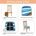 thumbnail image 4 of Blue and Grey Abstract Art Artwork Seat Covers for Dining Room Chairs Set Of 4,Stretch Printed Washable Chair Seat Cover with Elastic Ties and Button,Removable Waterproof Couch Cushion Covers, 4 of 6