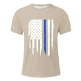 thumbnail image 1 of YDLCAFD T-Shirt Homme Jour de l'Indépendance Été Manches Courtes Haut Rayé Bleu Imprimé Drapeau Mode Style Décontracté de Rue, 1 of 6