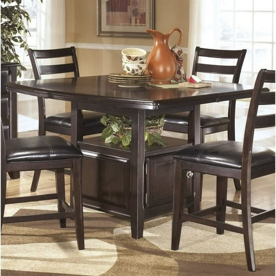 Ashley Ridgley Counter Height Extendable Dining Table In Dark Brown Ashley Ridgley Counter Height Extendable Dining Table In Dark Brown
